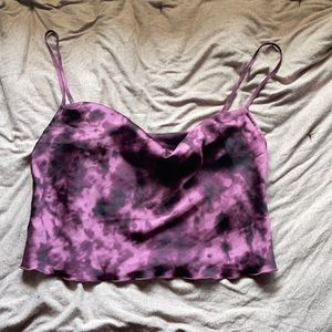 Purple ruffled tank top